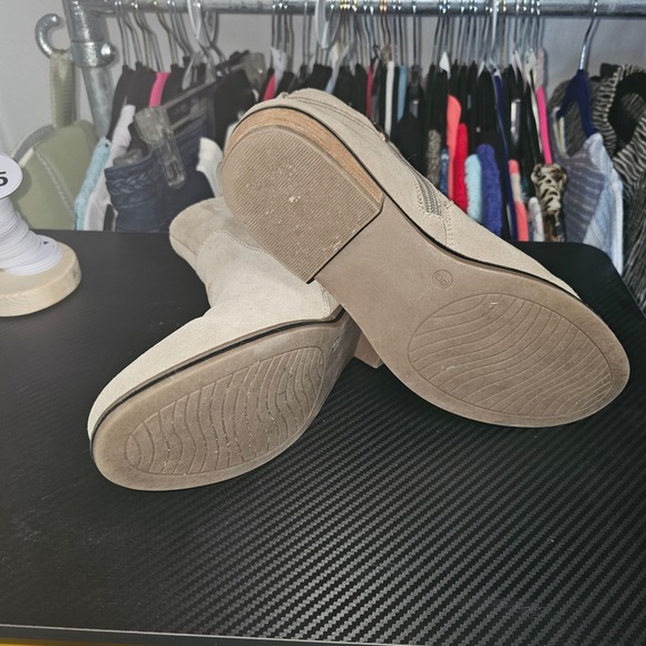 Franco Fortini Womens Tan Suede Ankle Boots Buckle Zip Low Block Heel Size 8 - Picture 5 of 5